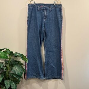 Kik Girl Wide Leg Jeans with Rainbow Stripe on the Legs
